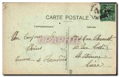Auvergne — para w stroju tradycyjnym — G. d'O., nr 1009 — Rewers