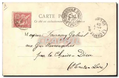 La Bourboule — Traje de Autour d'Auvergne — Hotel dos Estrangeiros — Verso