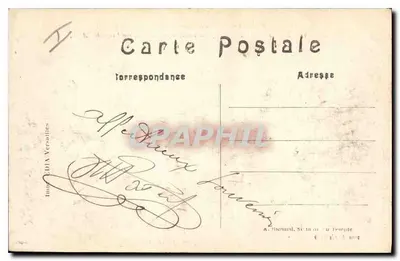 La Targette — Restos de una barricada en la rue Centrale — A.R. — sello postal París 634 — Reverso