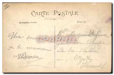 Toulouse — La Cour d'Appel en de Statua van Cujas — onbekende uitgever, n° 92 — Achterkant