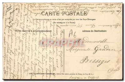 Bourrée — scène de village avec musiciens — Le Velay Illustré, n°278 — Verso