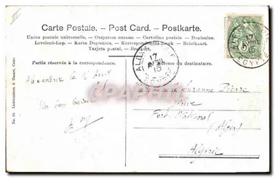 Esfinge e pirâmides do Egito — Editor Liantontsen & Hanari Cairo, n° 25 — Verso