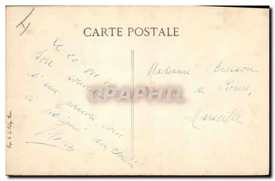 Bombardeio de Bergues — Rue de la Gare — Guerra 1914-15 — Verso