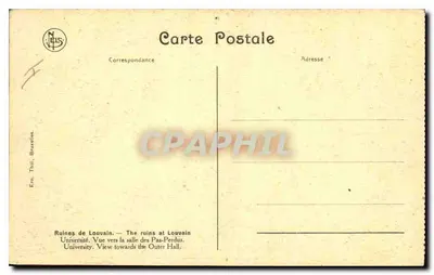 Ruínas de Louvain — Vista para a Sala dos Passos Perdidos — Nels, Bruxelas — Verso