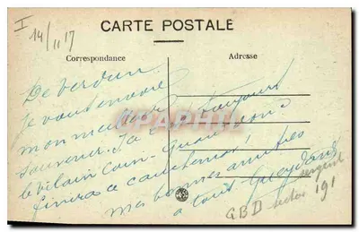 Verdun - Parte Baixa da Rue St-Pierre — ruínas após a guerra 14-17 — H. Vise Paris, n°516 — Verso
