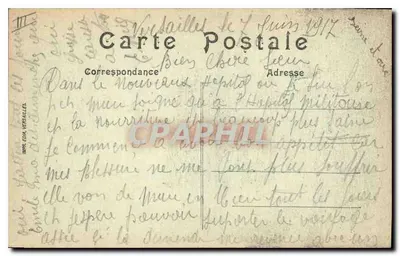 Versajles — Pałac Miejski i Sąd Handlowy — Karta pocztowa nr 415 — Rewers