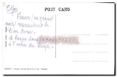 Edfou — Estátua de Horus em granito negro — Gadda Luxor (Egito) — Verso