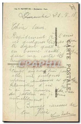 Beuvrignes (Somme) — Corte da guerra 1914-17 — R.P. n°371 — Verso