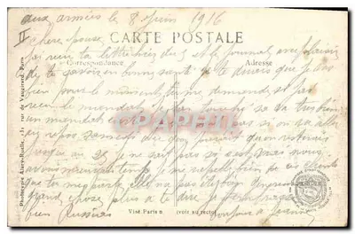 Het Kasteel van LA HARAZÉE (Marne) — uitzicht op de binnenplaats met koe en wagen — L.C.H. Parijs, nr. 488 — Achterkant