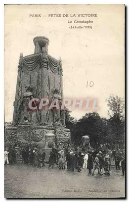CPA Paris Fetes de la Victoire Le Cenotaphe 14 Juillet 1919 Militaria