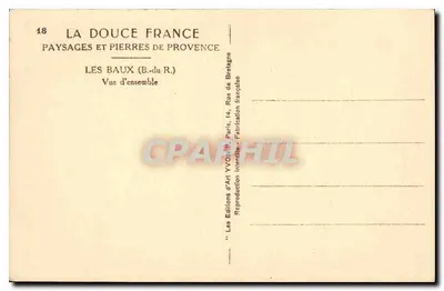 Les Baux (B.-du-R.) — Vista geral — Les Éditions d'Art YVO — n°18 — Verso