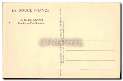 Côte de Granit — Les Tas-de-Pois (Finistère) — Les Éditions d'Art Yvon, Paris — Verso