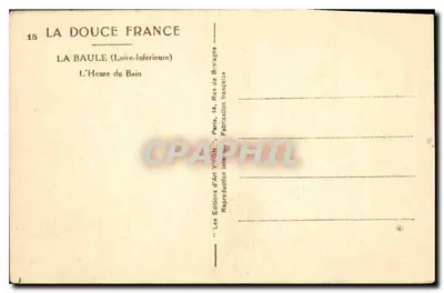 La Baule (Loire-Inférieure) — La hora del baño — Ediciones de Arte YVON, París — Reverso