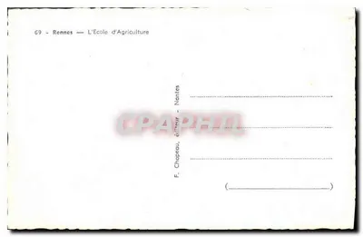Rennes — Szkoła Rolnicza — F. Chapeau, wydawca, Nantes — Rewers