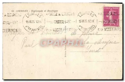 Pépinière do Rosaire — Lourdes — Edição Lourdes — Verso