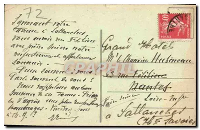 Sables-sur-Sarthe — Klasztor pod Mostem — J. Malicot, fot. Sables-sur-Sarthe — Rewers