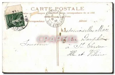 Bilhete postal antigo Paris La Bourse — Verso