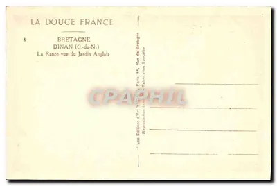Dinan (C.-du-N.) — A Rance vista do Jardim Inglês — Les Éditions d'Art Yvon, Paris — Verso
