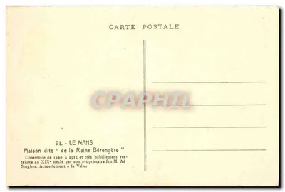 Le Mans — Dom zwany 'de la Reine Bérengère' — Adolphe Adolphe — Rewers