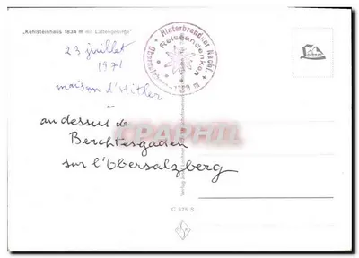 Kehlsteinhaus 1834 m com Lattengbirge — Verlag Joachim Lochner, C 375 S — Verso