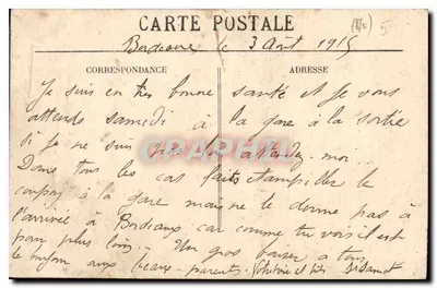 Bordeaux — La Cathédrale — éditeur BB n° 776 — Verso