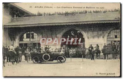 Adana (Cilicia) — Die Generäle Gonraud und Duffieux im Auto — G. Mizrahi Adana