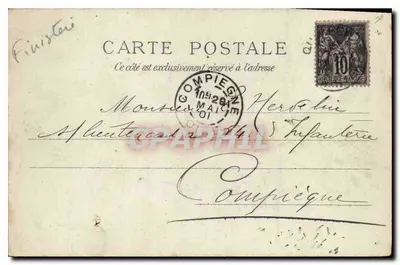Pointe du Raz — Tête de Cochon (studium skały) — Chapeau du Général — Zbiór VILLARO, Quimper, nr 137 — Rewers