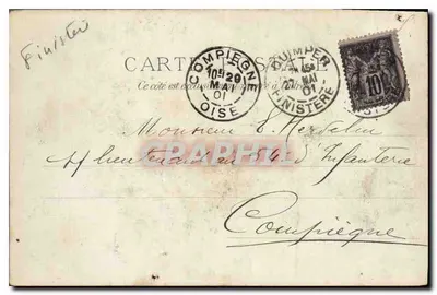 Pointe du Raz. Pieczara Plogoff. Komin Szatana — kolekcja VILLALUZ, Quimper, N° 155 — Rewers