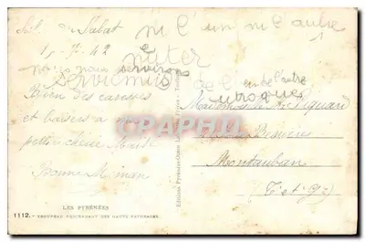 Stado schodzące z wysokich pastwisk — Pireneje — Wydawnictwo Pireneje-Oceania La Figue — Rewers