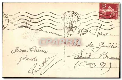 Mont-Saint-Michel — Allgemeiner Blick und die Digue — Vintage Postcard Nr. 17, Verlag CH DES - PIERRE — Rückseite