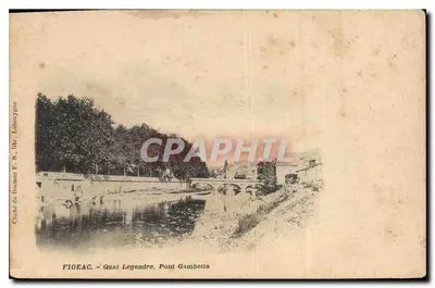 Figeac - Quai Legendre, Pont Gambetta — cliché do Dr. F. S. Libr. Labouygou