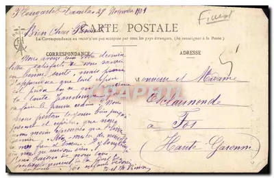 Baptismo em Plougaestel-Daoulas (F.) — Coleção E. Hamonic, St-Brieuc — n° 1407 — Verso