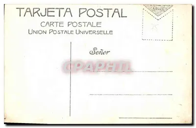 Młoda kobieta — pozycja w studio — Union Postale Universelle — Rewers