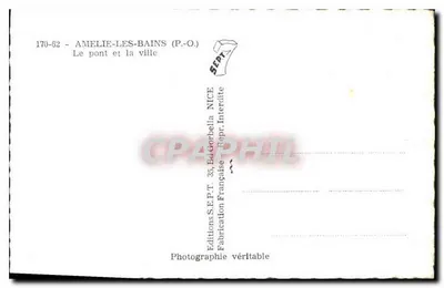 Amélie-les-Bains — O ponte e a cidade — Edições S.E.P.T. NICE — Verso