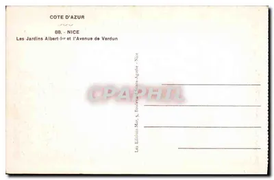 Nice — Die Gärten Albert I und die Avenue de Verdun — Éditions Mar. S. Poutewa, Sainte-Agathe - Nice — Rückseite