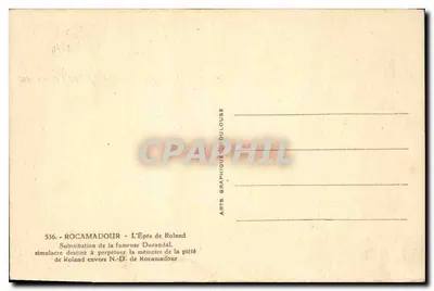 Rocamadour — Miecz Rolanda — Arts Graphique Dulouze, nr 536 — Rewers