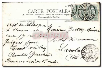 Antieke ansichtkaart Lille Porte de Paris — Achterkant