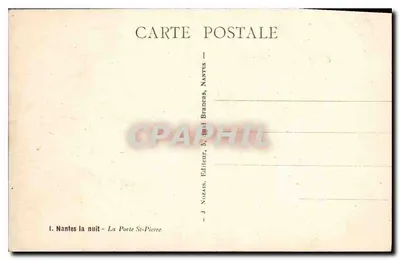 Nantes à noite — A Porta Saint-Pierre — J. Nozais, Nantes — Verso