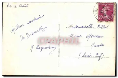 Biarritz - Tempesta sul Rocher de la Vierge - Effetti di onde sul Boucalot — Fototipia Labouche, Toulouse, n°1286 — Verso