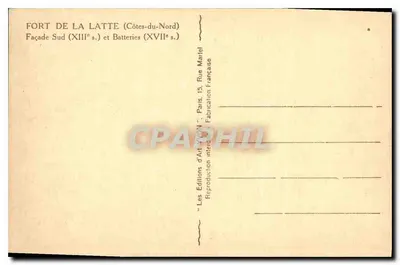 Fuerte de La Latte — Costas del Norte — Ediciones d'Arte Yvon, París — Reverso