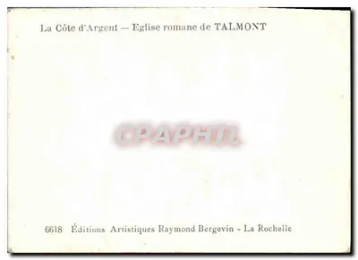 Igreja românica de Talmont — A Côte d'Argent — Éditions Artistiques Raymond Bergevin, La Rochelle — Verso