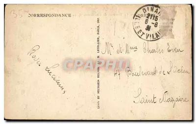 Saint-Malo — Le Tombeau de Chateaubriand, au grand Bey — LL 5 — Verso