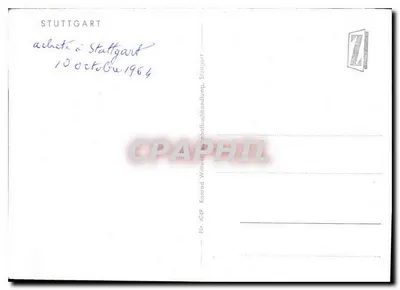Visão aérea de Stuttgart — editor: Konrad Wittwer, Stuttgart, n° 4839 — Verso