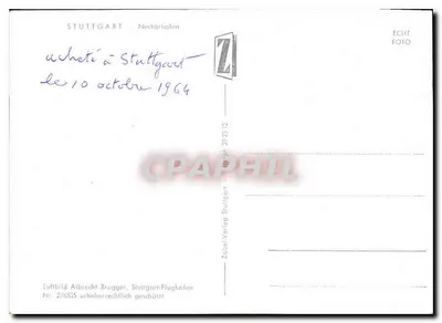Stuttgart - Neckarhafen — vista aérea — Zobel-Verlag Stuttgart — Verso