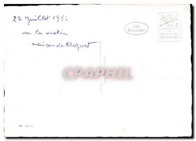 Wolfgang Amadeus Mozart — Miejsca jego życia — n° 45134 — Rewers