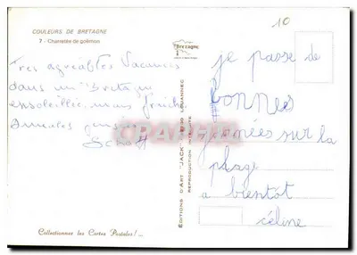 Carroça de algas — Bretanha — Edições Jack — Verso