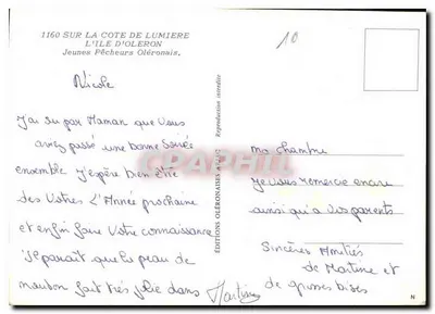 Młodzi rybacy z Oléron — Wydawnictwo Oléronaise A. Falc — n°10 — Rewers