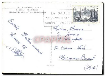 La Baule — Hotel Colin-Majestic e spiaggia — Cie des Arts Photographiques — Verso