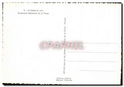 La Baule (L.-Inf.) — Boulevard Hennecart e a Praia — Éditions Gaby — Verso