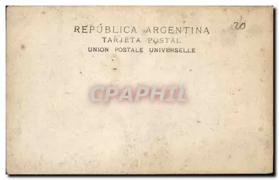 Família em um veículo a cavalo — Argentina — Editor desconhecido, número de série não visível — Verso